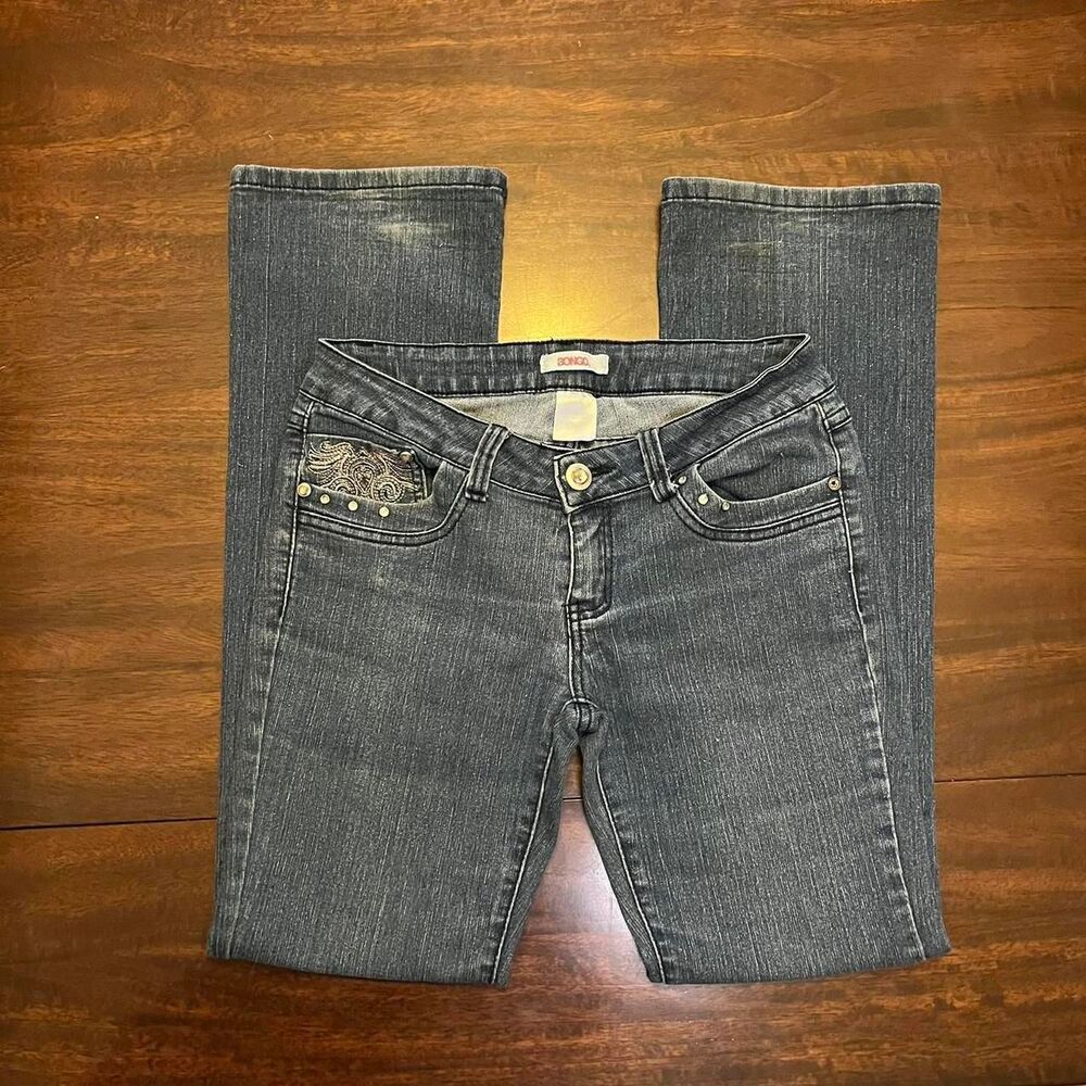 Bongo Women's Embellished Dark Wash Blue Jeans No size tag (Measures: 28x30) - Picture 1 of 7